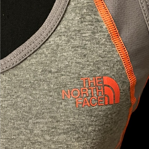 The North Face Womens Tank Small Gray Orange Racerback Flash Dry Workout Top - Picture 10 of 10